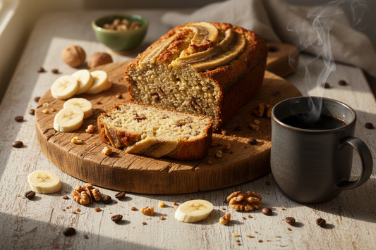 banana bread and coffee vegan